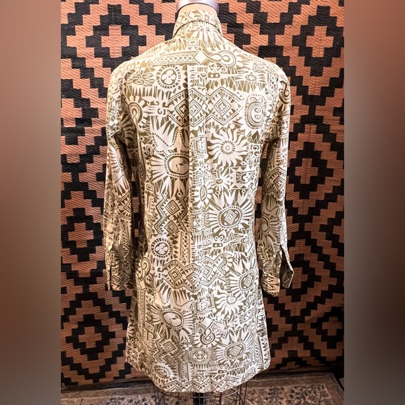 Vintage 60s mid century MCM Twiggy shift mini dress aztec John Meyer of‎ Norwich - Picture 7 of 16